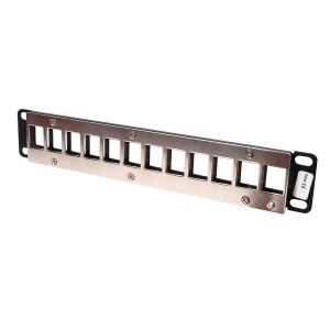 Minipatch 10 Patch Panel Unloaded 12Ports Shielded Keystone Black (H)1U x (W)10"